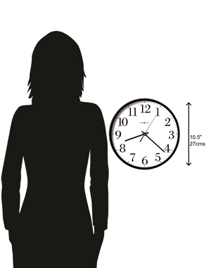 Hekman Furniture 625254 Office Mate Wall Clock - Elegant 10.5-inch Quartz Timepiece With Black Arabic Numerals & Glass Cover Plastic Office Mate Wall Clock 625254