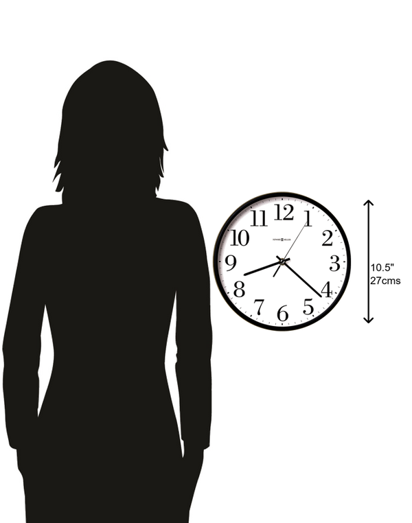 Hekman Furniture 625254 Office Mate Wall Clock - Elegant 10.5-inch Quartz Timepiece With Black Arabic Numerals & Glass Cover Plastic Office Mate Wall Clock 625254