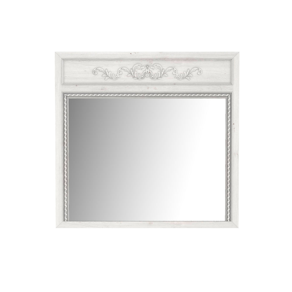 A.R.T. Furniture Somerton Trumeau Landscape Mirror - Timeless Floral Accent, Elegant Design For Any Home Decor White Parawood Solids,Ash Veneer,Glass 303121-2824