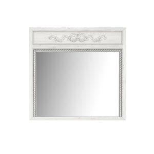 A.R.T. Furniture Somerton Trumeau Landscape Mirror - Timeless Floral Accent, Elegant Design For Any Home Decor White Parawood Solids,Ash Veneer,Glass 303121-2824