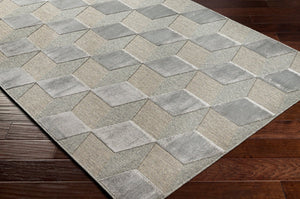 Livabliss Kingston Wool Viscose Blend Area Rug Turkish Woven Accent for Entryway or Bedside Gray, Medium Gr 2' x 2'11" KGS2302-23