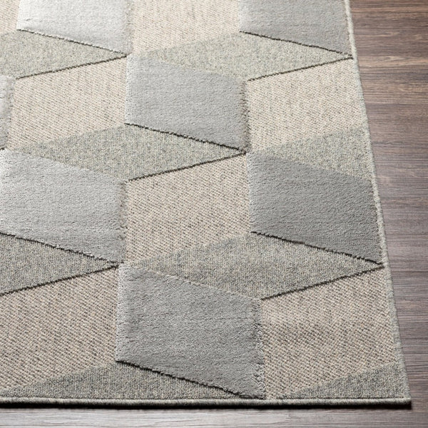 Livabliss Kingston Wool Viscose Blend Area Rug Turkish Woven Accent for Entryway or Bedside Gray, Medium Gr 2' x 2'11" KGS2302-23