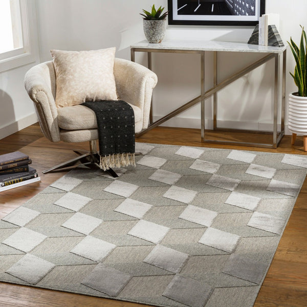 Livabliss Kingston Wool Viscose Blend Area Rug Turkish Woven Accent for Entryway or Bedside Gray, Medium Gr 2' x 2'11" KGS2302-23