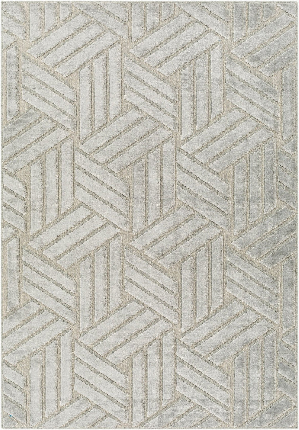 Livabliss Kingston Viscose Wool Blend Machine Woven Accent Rug Plush Modern Entryway Floor Piece Gray, Medium Gr 2' x 2'11" KGS2303-23