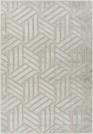 Livabliss Kingston Viscose Wool Blend Machine Woven Accent Rug Plush Modern Entryway Floor Piece Gray, Medium Gr 2' x 2'11" KGS2303-23