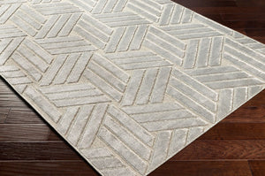 Livabliss Kingston Viscose Wool Blend Machine Woven Accent Rug Plush Modern Entryway Floor Piece Gray, Medium Gr 2' x 2'11" KGS2303-23