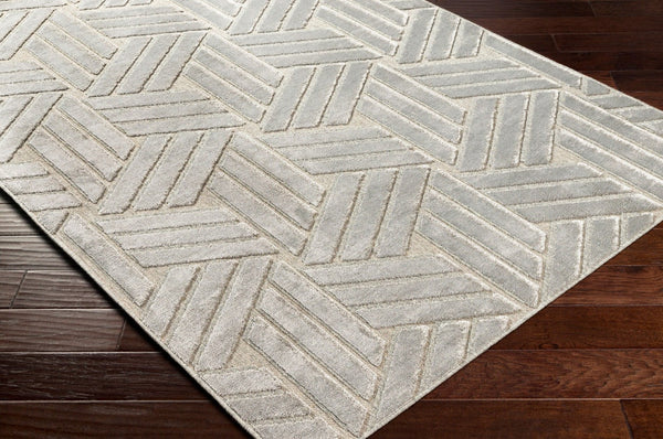 Livabliss Kingston Viscose Wool Blend Machine Woven Accent Rug Plush Modern Entryway Floor Piece Gray, Medium Gr 2' x 2'11" KGS2303-23