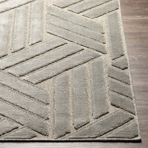 Livabliss Kingston Viscose Wool Blend Machine Woven Accent Rug Plush Modern Entryway Floor Piece Gray, Medium Gr 2' x 2'11" KGS2303-23
