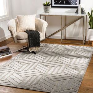 Livabliss Kingston Viscose Wool Blend Machine Woven Accent Rug Plush Modern Entryway Floor Piece Gray, Medium Gr 2' x 2'11" KGS2303-23