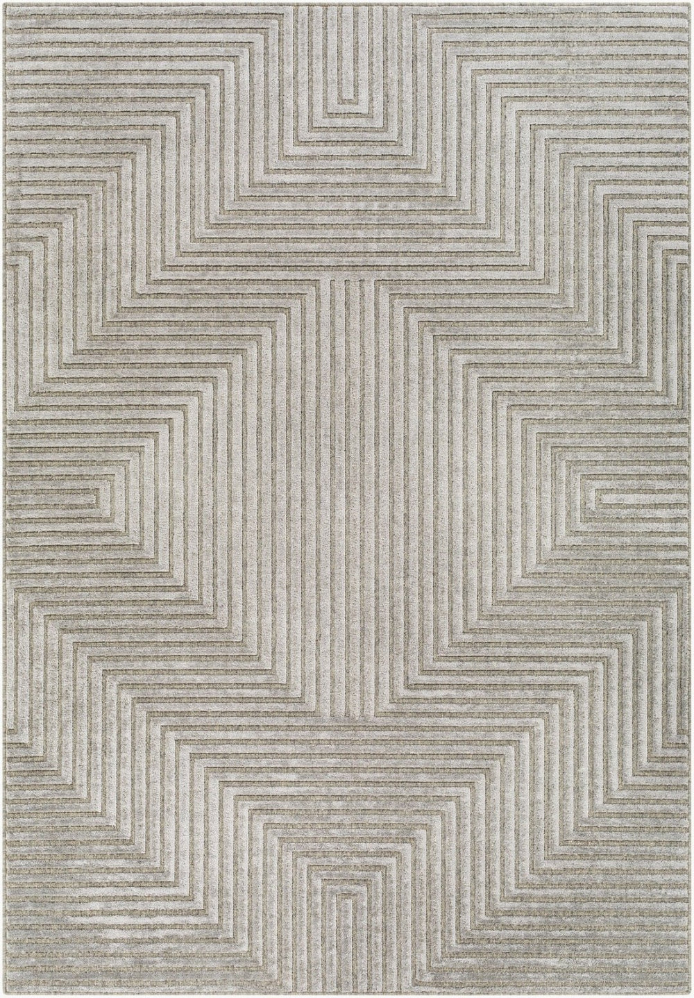 Livabliss Kingston Machine Woven Viscose Wool Blend Rug with Sculpted High Low Pile Texture Light Slate, Gr 2' x 2'11" KGS2306-23