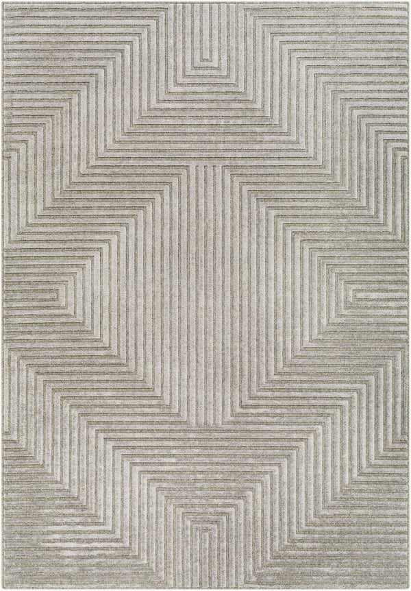 Livabliss Kingston Machine Woven Viscose Wool Blend Rug with Sculpted High Low Pile Texture Light Slate, Gr 2' x 2'11" KGS2306-23