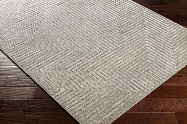 Livabliss Kingston Machine Woven Viscose Wool Blend Rug with Sculpted High Low Pile Texture Light Slate, Gr 2' x 2'11" KGS2306-23