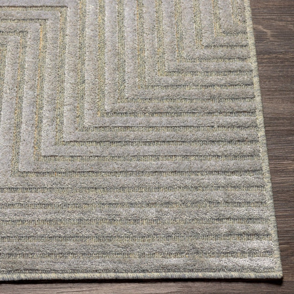 Livabliss Kingston Machine Woven Viscose Wool Blend Rug with Sculpted High Low Pile Texture Light Slate, Gr 2' x 2'11" KGS2306-23