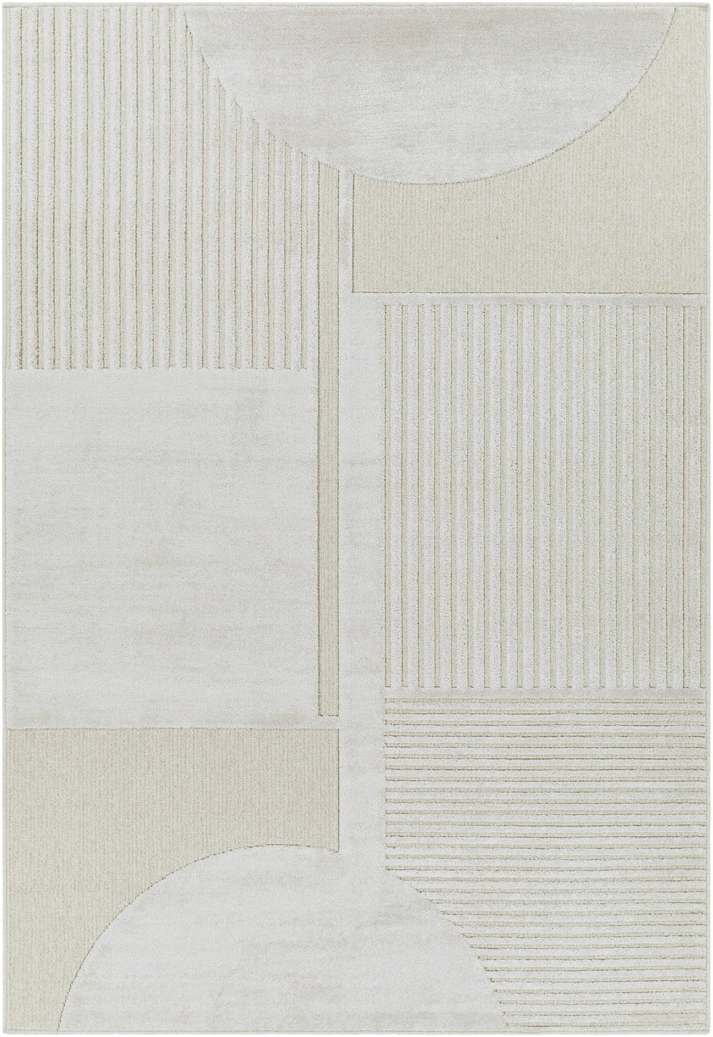 Livabliss Kingston Wool Viscose Blend Area Rug Soft Machine Woven Modern Living Room Floor Accent Cream, Light Be 5'3" x 7'3" KGS2309-5373