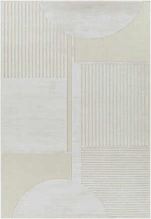Livabliss Kingston Wool Viscose Blend Area Rug Soft Machine Woven Modern Living Room Floor Accent Cream, Light Be 5'3" x 7'3" KGS2309-5373