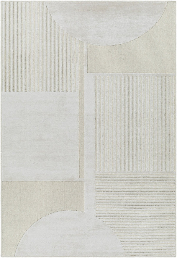 Livabliss Kingston Wool Viscose Blend Area Rug Soft Machine Woven Modern Living Room Floor Accent Cream, Light Be 5'3" x 7'3" KGS2309-5373