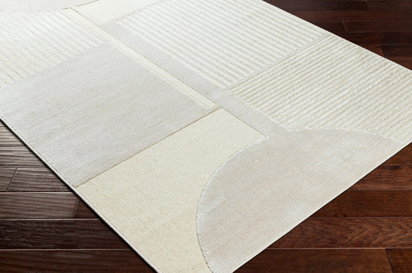 Livabliss Kingston Wool Viscose Blend Area Rug Soft Machine Woven Modern Living Room Floor Accent Cream, Light Be 5'3" x 7'3" KGS2309-5373