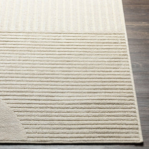 Livabliss Kingston Wool Viscose Blend Area Rug Soft Machine Woven Modern Living Room Floor Accent Cream, Light Be 5'3" x 7'3" KGS2309-5373
