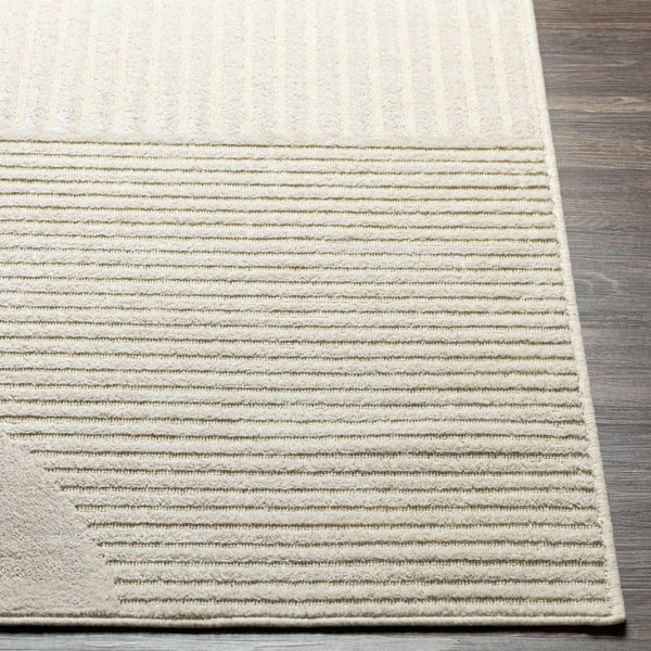 Livabliss Kingston Wool Viscose Blend Area Rug Soft Machine Woven Modern Living Room Floor Accent Cream, Light Be 5'3" x 7'3" KGS2309-5373