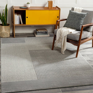 Livabliss Kingston Machine Woven Wool Viscose Accent Rug Soft Minimalist Entryway Floor Piece Light Slate, Gr 2' x 2'11" KGS2310-23
