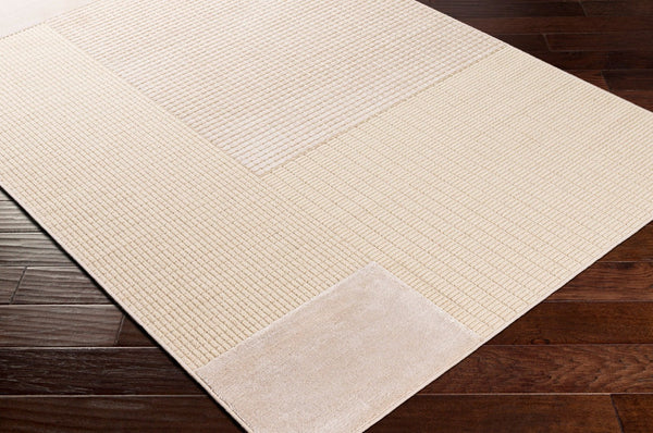 Livabliss Kingston Machine Woven Viscose Wool Blend Rug with High Low Pile Sculptural Texture Cream, Light Be 3'11" x 5'7" KGS2311-31157