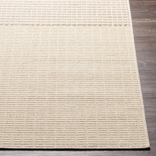 Livabliss Kingston Machine Woven Viscose Wool Blend Rug with High Low Pile Sculptural Texture Cream, Light Be 3'11" x 5'7" KGS2311-31157