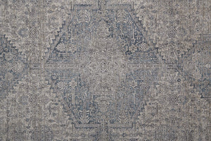 Feizy Rugs Marquette Medallion Rug – Elegant Power-loomed Design, Stain-resistant, Easy Care For High Traffic Areas Taupe,Gray,Blue Polyester,Acrylic Mrq3775fgry000j00