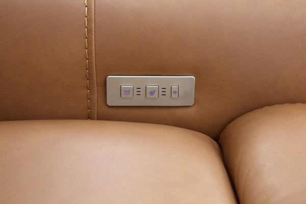Hooker Furniture Lyra Semi-Aniline Top Grain Leather Power Lift Recliner With Wireless Charging, Cupholder, Lumbar Brown RC622-PHLL4-082