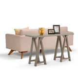 Hearth and Haven Serenique Solid Wood Console Table with Sawhorse Supports B136P158219 Distressed Grey