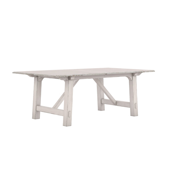 A.R.T. Furniture Alcove Trestle Dining Table In Belgian Ivory - Expands From 88" To 132" - Seats Up To 10 Comfortably! White Acacia Solids,Maple Veneers 321238-2817