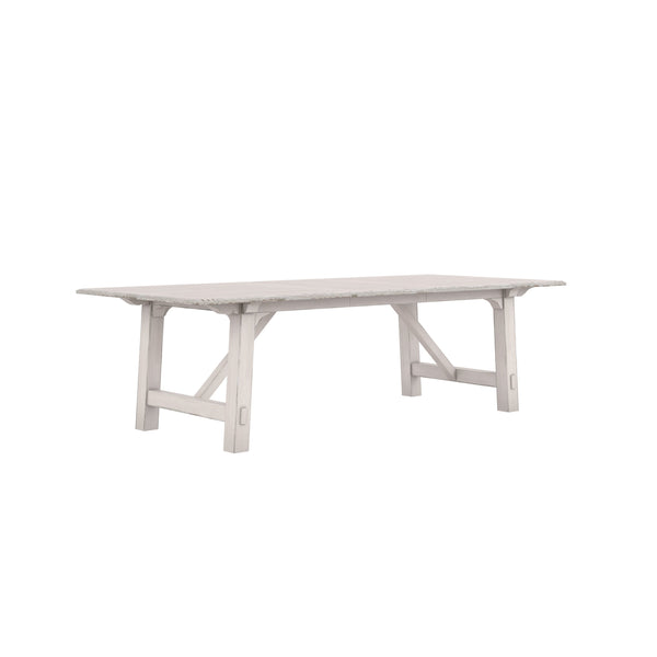 A.R.T. Furniture Alcove Trestle Dining Table In Belgian Ivory - Expands From 88" To 132" - Seats Up To 10 Comfortably! White Acacia Solids,Maple Veneers 321238-2817