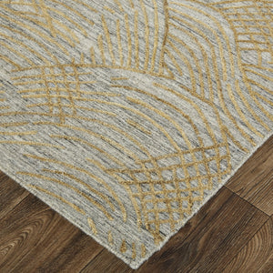 Feizy Rugs Taunton Hand-woven Viscose/Wool Rug - Elegant High-low Pile With Abstract Design For Modern Homes Gold,Gray Viscose,Wool T17t8007gld000e10