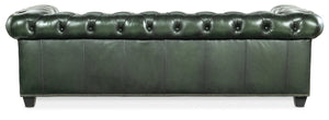 Hooker Furniture Charleston Tufted Sofa In Top-Grain Leather With Pewter Nailhead Trim, Chesterfield Elegance & Comfort SS198-03-029