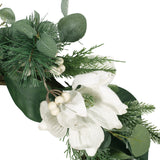 Christopher Knight Home® - Noble House - Mariette 21.75" Eucalyptus and Pine Artificial Wreath with Magnolias, Green and White