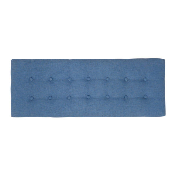 English Elm Christopher Knight Home® - Mid-Century Upholstered Storage Bench with Button-Tufted Top, Walnut Legs, Handcrafted Accent Seat Blue 61147.00BLU