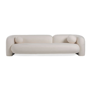 VIG Furniture Khan Modern 4-Seater Boucle Sofa With Gold Legs — Low-Profile Curved Design, Plush Foam Comfort (98) VGOD-ZW-22022-S