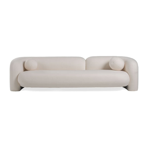 VIG Furniture Khan Modern 4-Seater Boucle Sofa With Gold Legs — Low-Profile Curved Design, Plush Foam Comfort (98) VGOD-ZW-22022-S