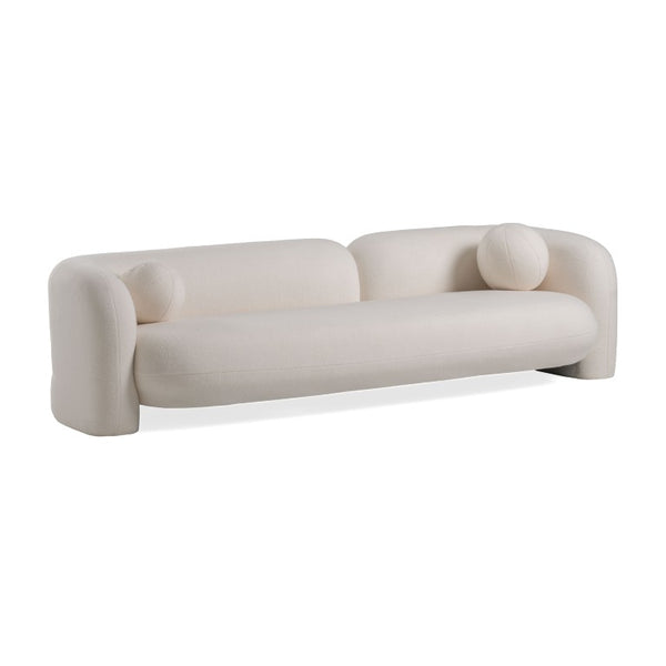 VIG Furniture Khan Modern 4-Seater Boucle Sofa With Gold Legs — Low-Profile Curved Design, Plush Foam Comfort (98) VGOD-ZW-22022-S