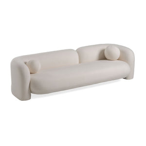VIG Furniture Khan Modern 4-Seater Boucle Sofa With Gold Legs — Low-Profile Curved Design, Plush Foam Comfort (98) VGOD-ZW-22022-S