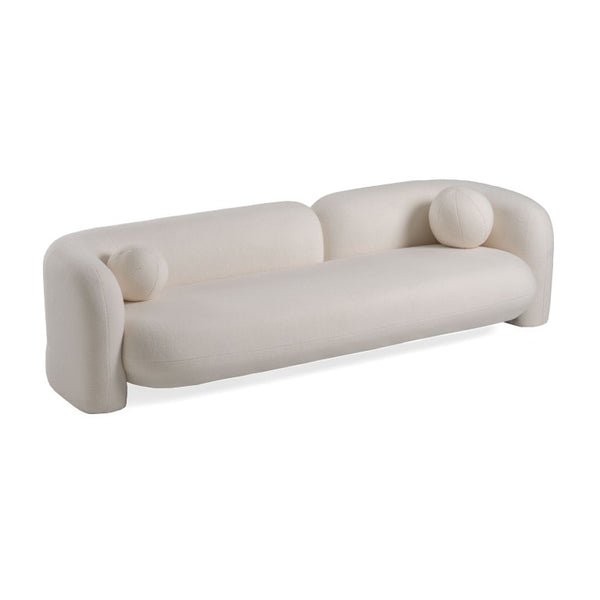 VIG Furniture Khan Modern 4-Seater Boucle Sofa With Gold Legs — Low-Profile Curved Design, Plush Foam Comfort (98) VGOD-ZW-22022-S