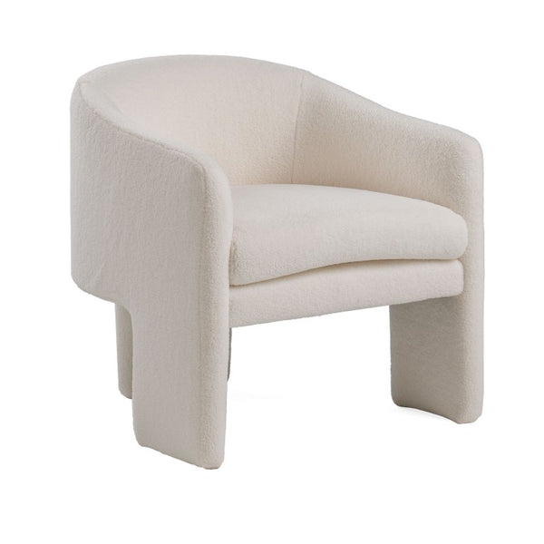 VIG Furniture Khan Off White Fabric Accent Chair — Wide Low-Slung Lounge Seat, High-Res Foam, Modern Tailored Look VGOD-ZW-21102-CH