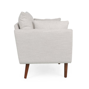 English Elm Christopher Knight Home® - CLUB Club Chair Upholstered Fabric Accent Chair with Walnut Birch Legs, Modern Sophisticated Seating Appeal Beige 30.25 L x 25.75 W x 21 H 71573.00