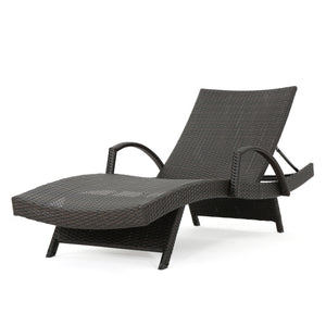 English Elm Christopher Knight Home® - Salem Pe Wicker Chaise Lounge With Adjustable Back, Weather-Resistant Design For Ultimate Comfort 52005.00ARM