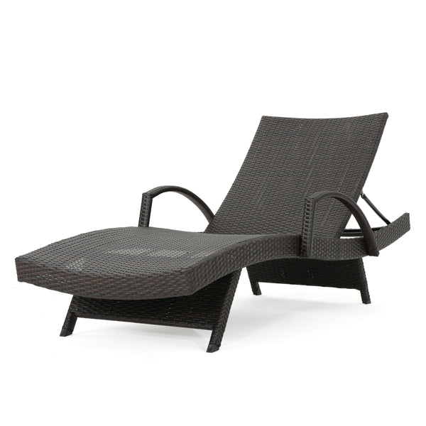 English Elm Christopher Knight Home® - Salem Pe Wicker Chaise Lounge With Adjustable Back, Weather-Resistant Design For Ultimate Comfort 52005.00ARM