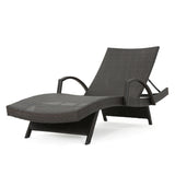 Christopher Knight Home® - Noble House - Salem Outdoor Wicker Adjustable Chaise Lounge With Arms