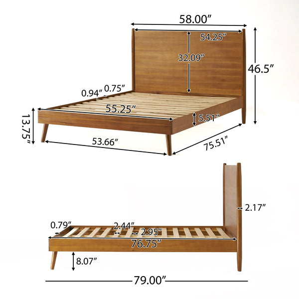 English Elm Christopher Knight Home® - Cohron Solid Wood Platform Bed - Mid-Century Design, No Box Spring Needed, Sustainable Acacia Wood 67062.00-F-H_67062.00-F-P