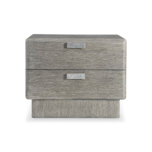 Bernhardt Bernhardt Monolith Nightstand 34" — Wirebrushed Puma Oak, Sculptural Rounded Case, Soft-Close Drawers, Usb Charging 343232
