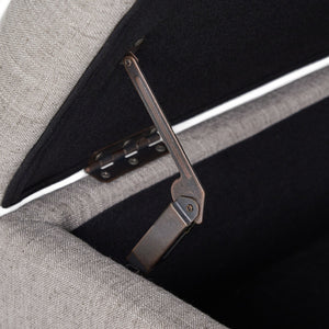 English Elm Christopher Knight Home® - Storage Ottoman Bench with Tufted Plush Top, Hidden Compartment, Dark Wood Legs, 41.5" x20" x12" Grey 54744.00MGY