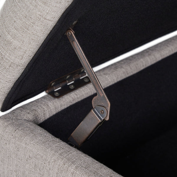 English Elm Christopher Knight Home® - Storage Ottoman Bench with Tufted Plush Top, Hidden Compartment, Dark Wood Legs, 41.5" x20" x12" Grey 54744.00MGY