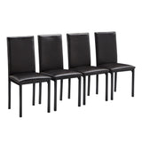 Homelegance By Top-Line Aristos Faux Marble Top 5-Piece Dining Set Black Metal